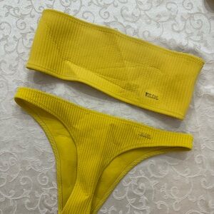 Triangl Swimwear Yellow Bandeau Bikini